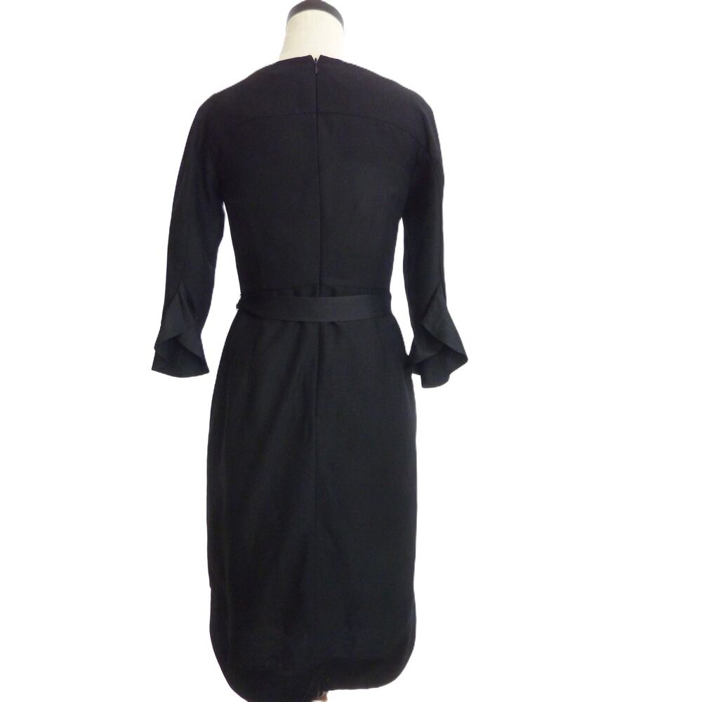 Banana Republic Black Boatneck Dress Ruffle Trim - Picture 3 of 7
